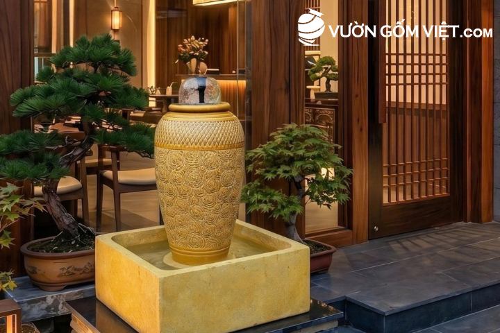 Lu nước tiểu cảnh trang trí sân vườn hot nhất 2026