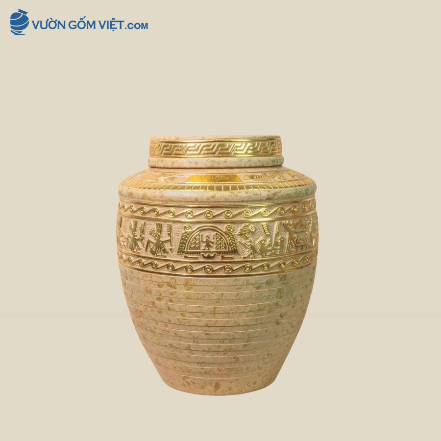 Chum Trống Đồng Kim Sa Dát Vàng 20 Lít