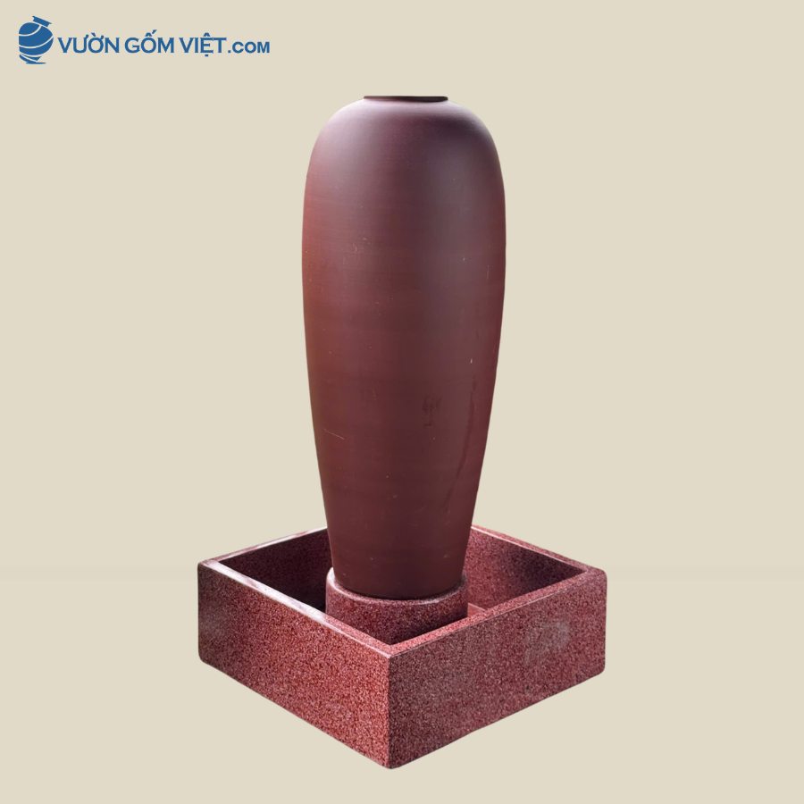 Bộ Lu Nước Phong Thủy An Gia Màu Nâu Đất ( 1m15 )
