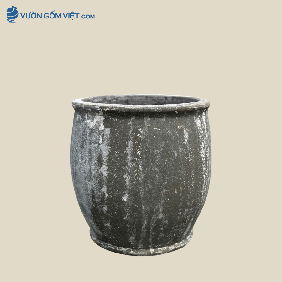 Chậu Bầu Tròn Giả Đá Cao 53cm - C019