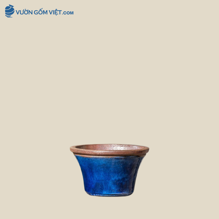 Chậu Sân Vườn Màu Xanh Dương Đậm Cao 20cm - C109
