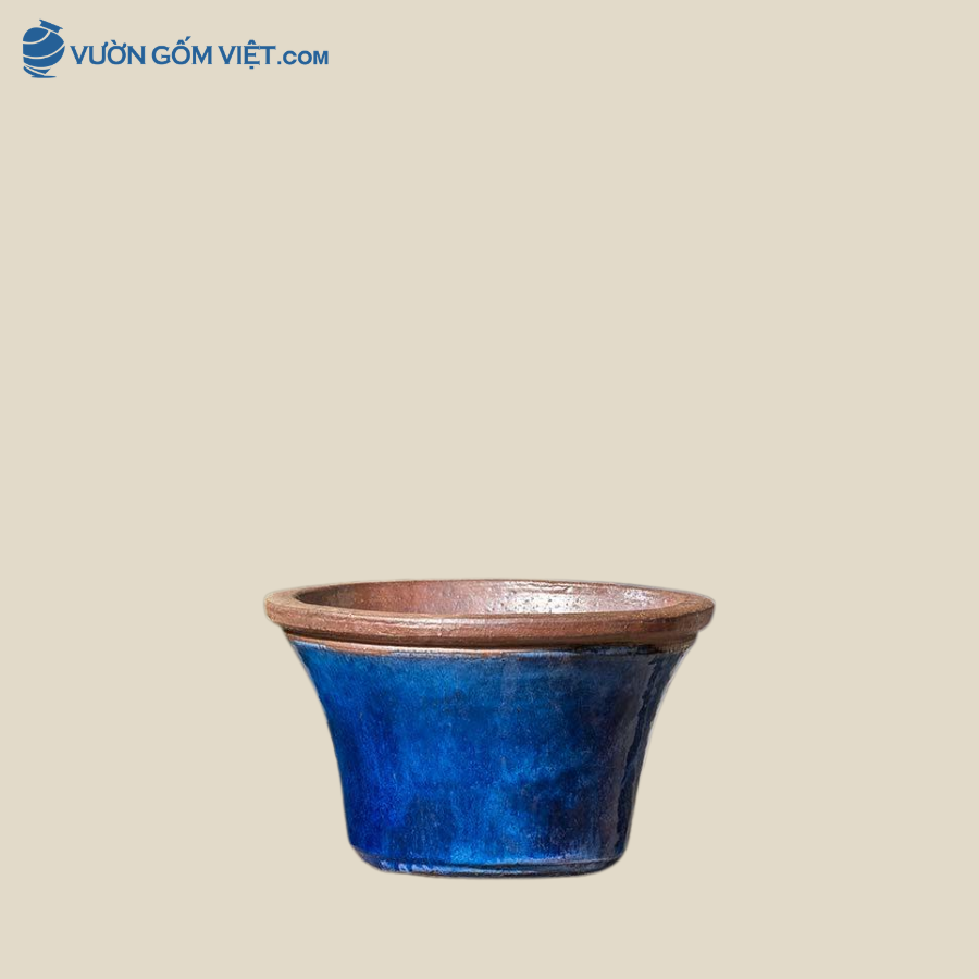 Chậu Sân Vườn Màu Xanh Dương Đậm Cao 30cm - C111