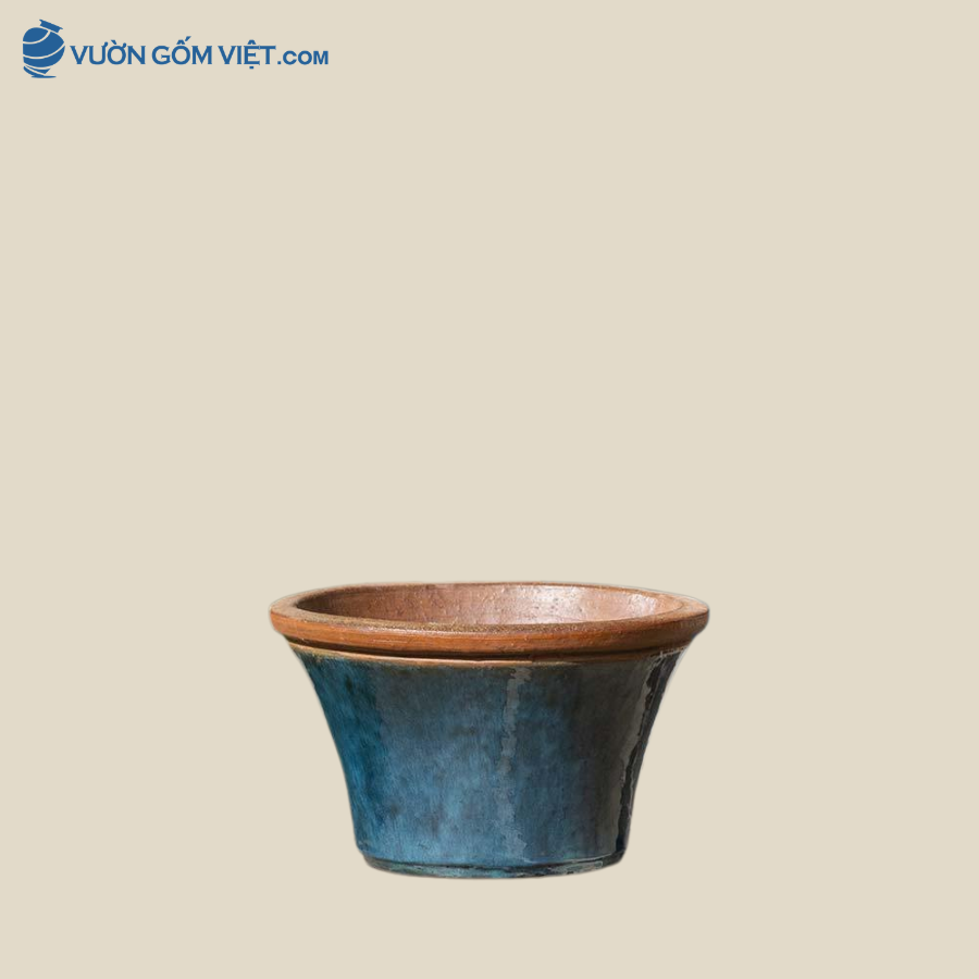 Chậu Sân Vườn Màu Xanh Dương Nhạt Cao 30cm - C108