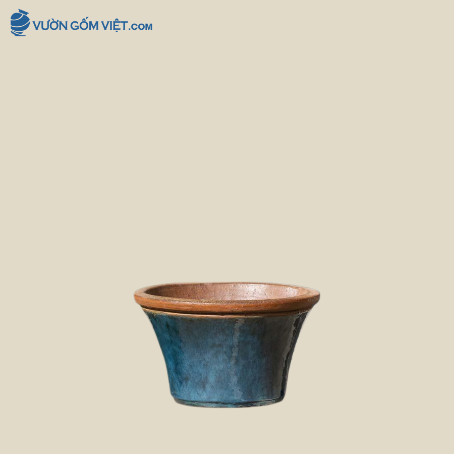 Chậu Sân Vườn Màu Xanh Dương Nhạt Cao 27cm - C107