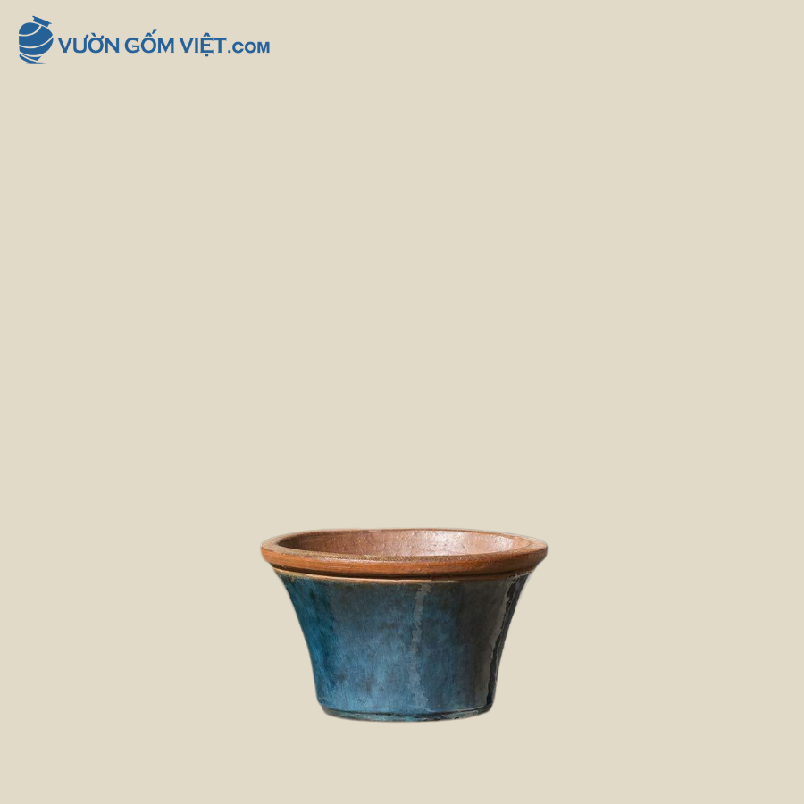 Chậu Sân Vườn Màu Xanh Dương Nhạt Cao 20cm - C106