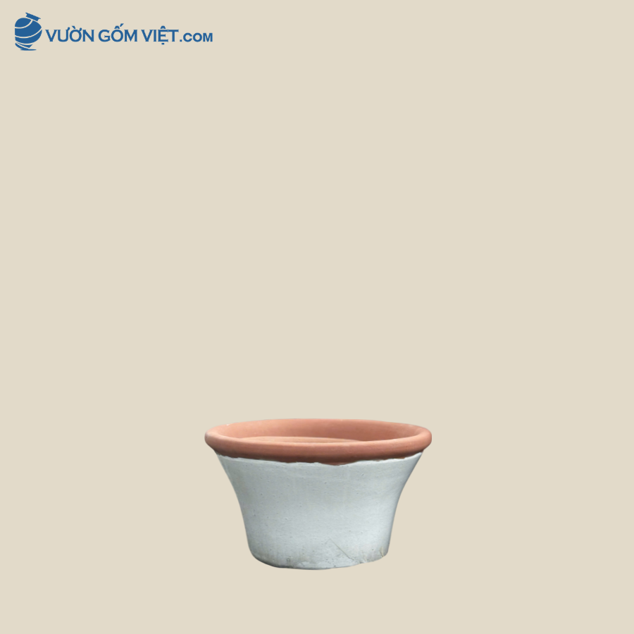 Chậu Sân Vườn Màu Trắng Cao 20cm - C103