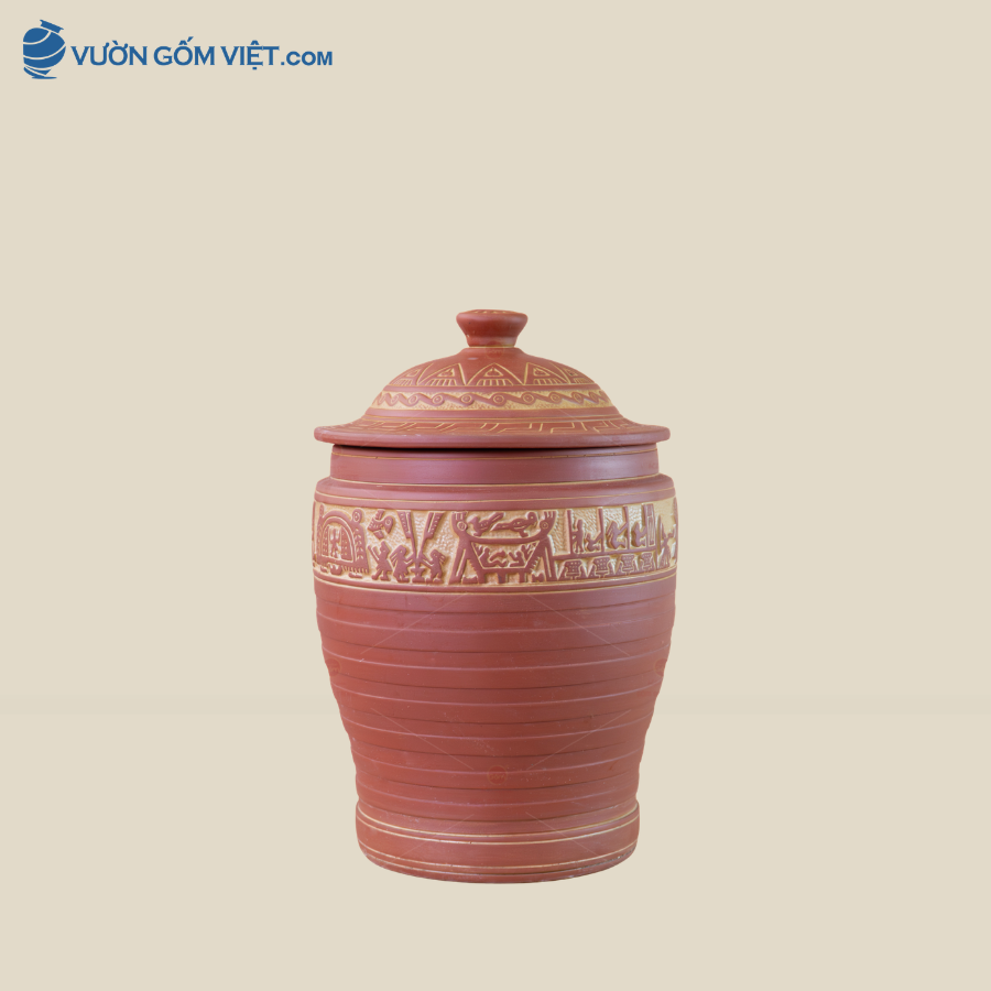 Hũ Đựng Gạo Tài Lộc Trống Đồng 10kg ( Mẫu mới )