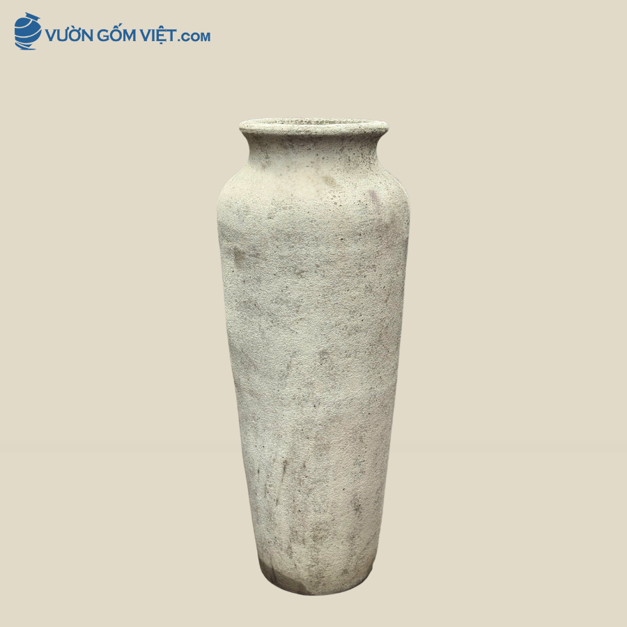 Chậu Decor Men Sôi Trắng cao 118cm