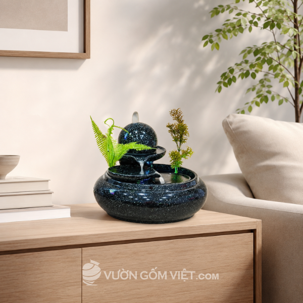 Bộ Thác Nước Phong Thủy Địa Cầu Xanh