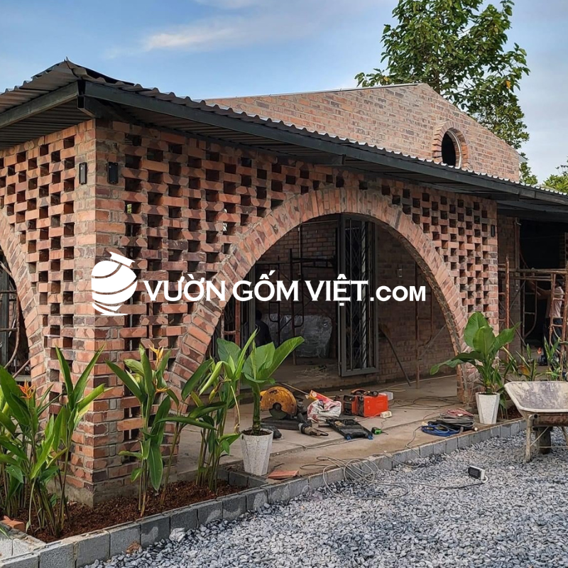 gạch xây không trát xây nhà cấp 4