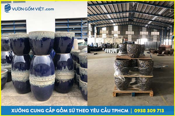 Sản xuất chậu gốm trồng cây, chậu cảnh quan công trình theo yêu cầu