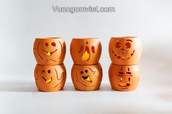 đèn nến trang trí gốm đất nung