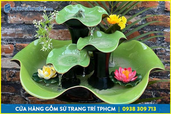 Thác nước gốm sứ, lu vại nước tiểu cảnh