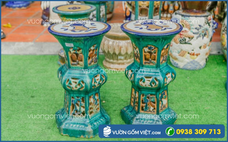 Đôn lục giác mặt tròn