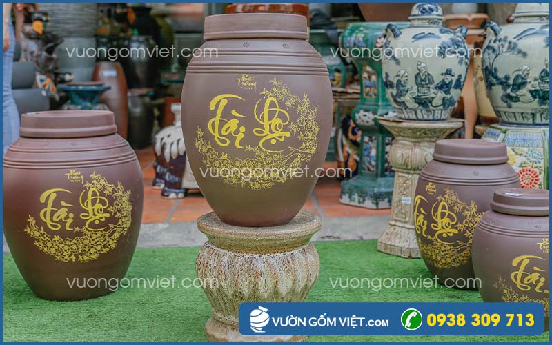 hũ đựng gạo tài lộc gốm sứ