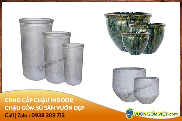 Chậu gốm được sản xuất với nhiều kích thước khác nhau